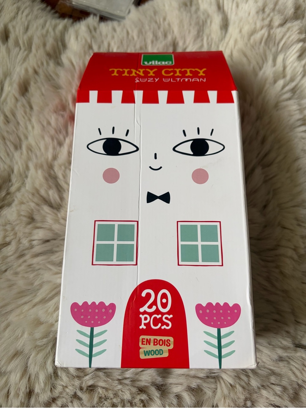 VILA Tiny City Play House Set - White, Red, Pink & Green